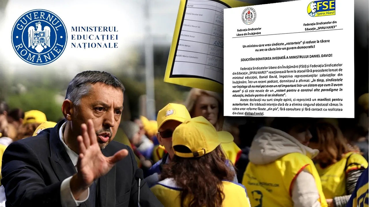 Daniel David, „încolțit” din nou de profesori. Protest amplu al sindicatelor din Educație, anunțat în Piața Victoriei: „Demnitatea nu se negociază”