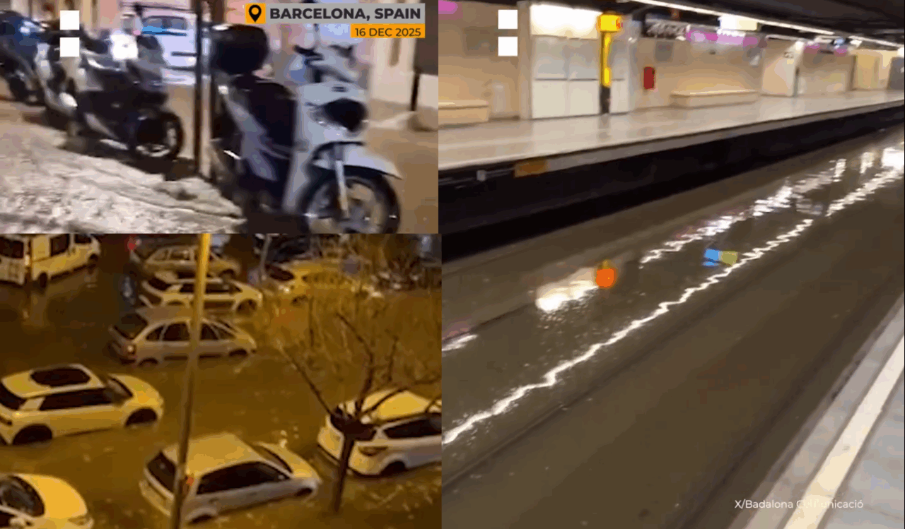 Catalonia este sub ape după trei zile de ploi torențiale. Linii de metrou și străzile Barcelonei au fost inundate