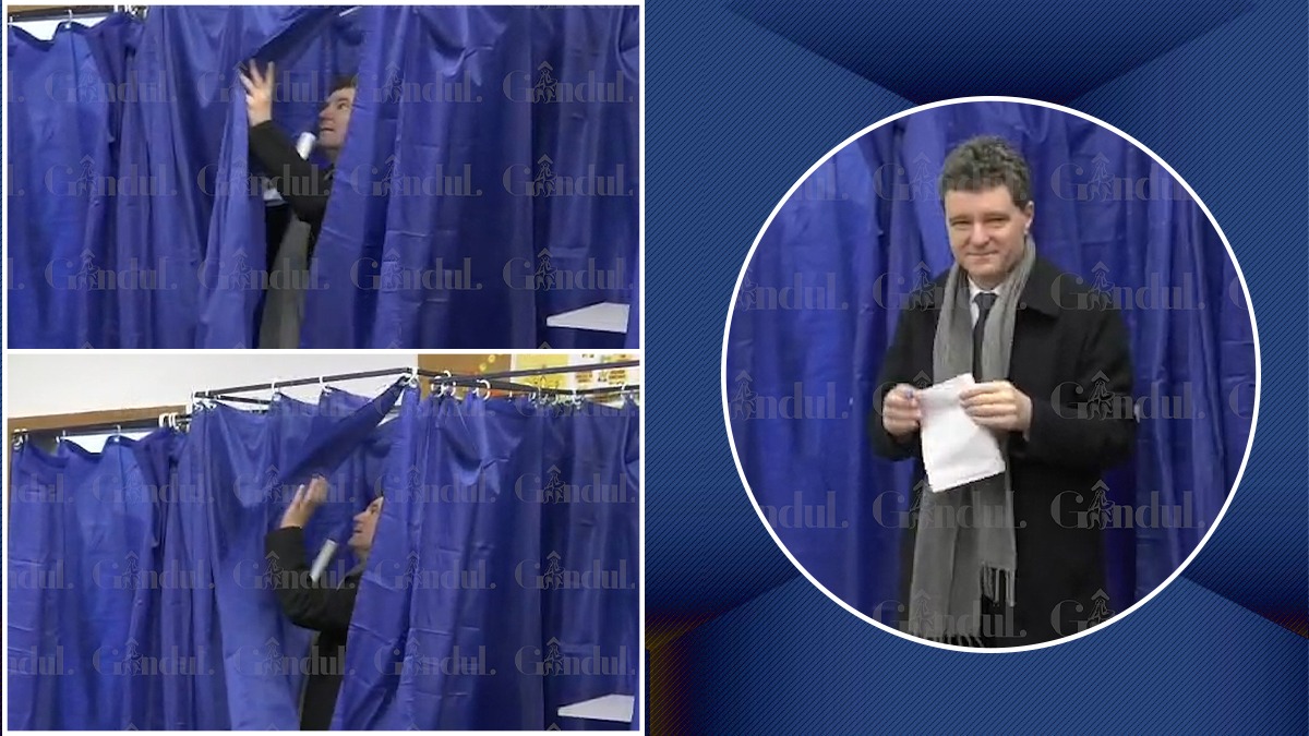 Nicuşor Dan s-a rătăcit în cabina de vot. Perdeluţa i-a dat cele mai mari bătăi de cap. Nu mai ştia pe unde sa iasă