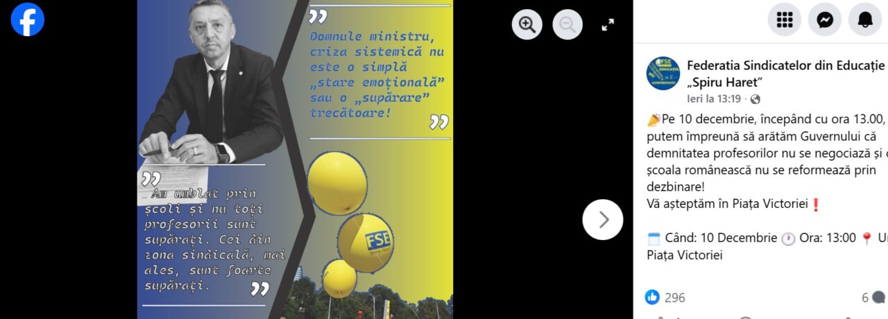 Ministrul Daniel David, "încolțit" din nou de profesori. Protest amplu al sindicatelor din Educație în Piața Victoriei: "Demnitatea nu se negociază"