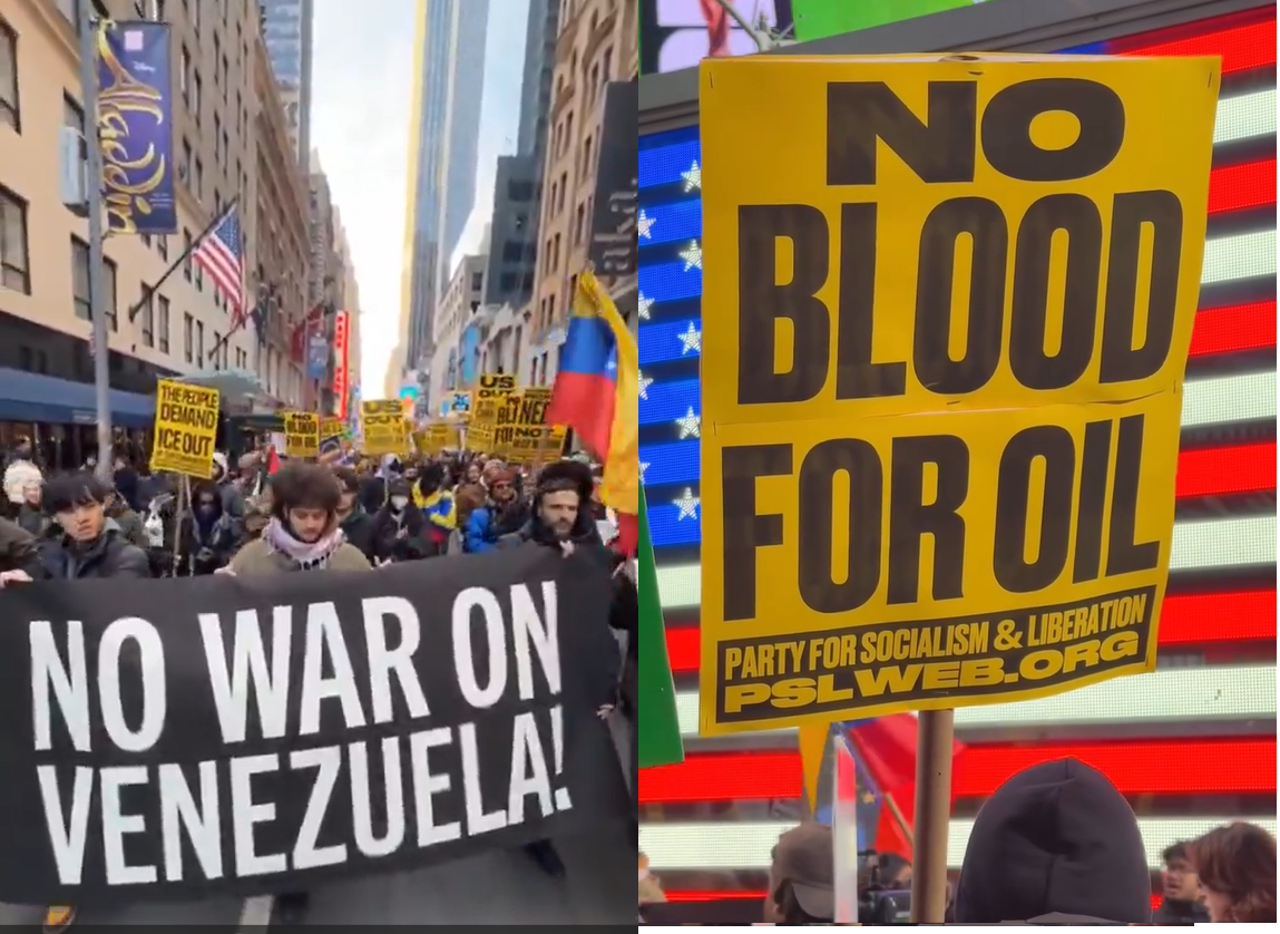 Cetățenii din New York au ieșit în stradă pentru a spune nu războiului Statelor Unite împotriva Venezuelei