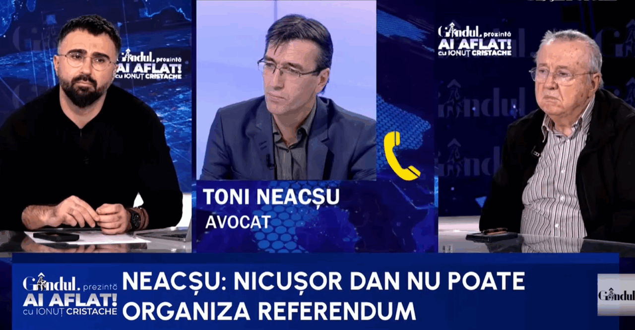 Avocatul Toni Neacșu demolează inițiativa președintelui Nicușor Dan. „În Constituție nu există referendumul unei bresle profesionale”