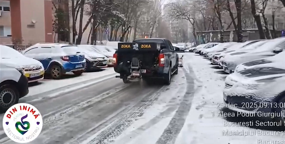 (P) Salubrizare 5: Echipele de deszăpezire au acționat pe străzile sectorului astfel încât să nu existe incidente