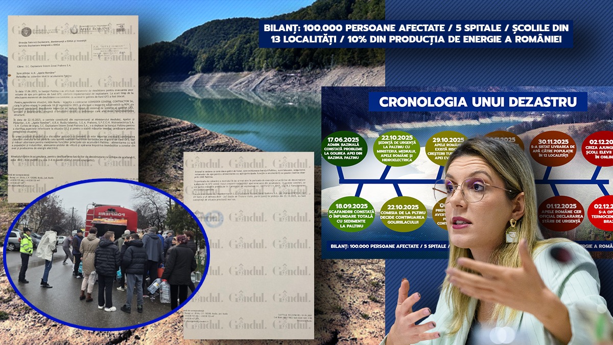 Toți știau. Cronologia dezastrului de la Paltinu. Primele informații despre Criza Apei au apărut în 17 iunie. Cinci luni mai târziu, 100.000 de oameni nu au apă și securitatea energetică a României este în pericol