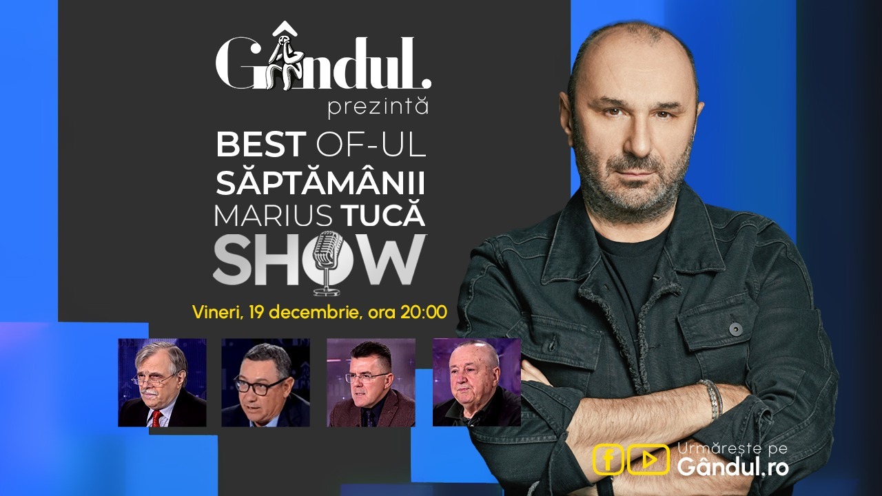 Gândul prezintă Best of Marius Tucă Show – vineri, 19 decembrie, de la ora 20.00