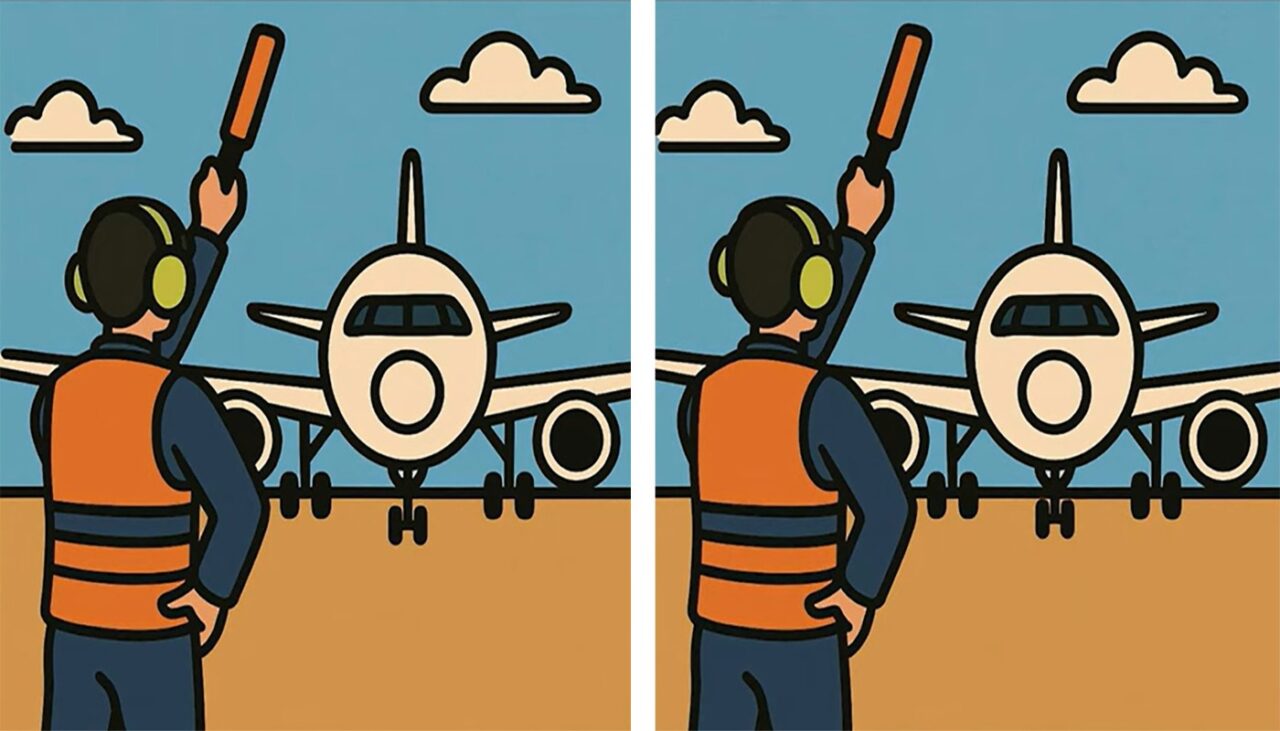 Test de logică | Găsiți toate cele 3 diferențe dintre acești doi controlori de trafic aerian