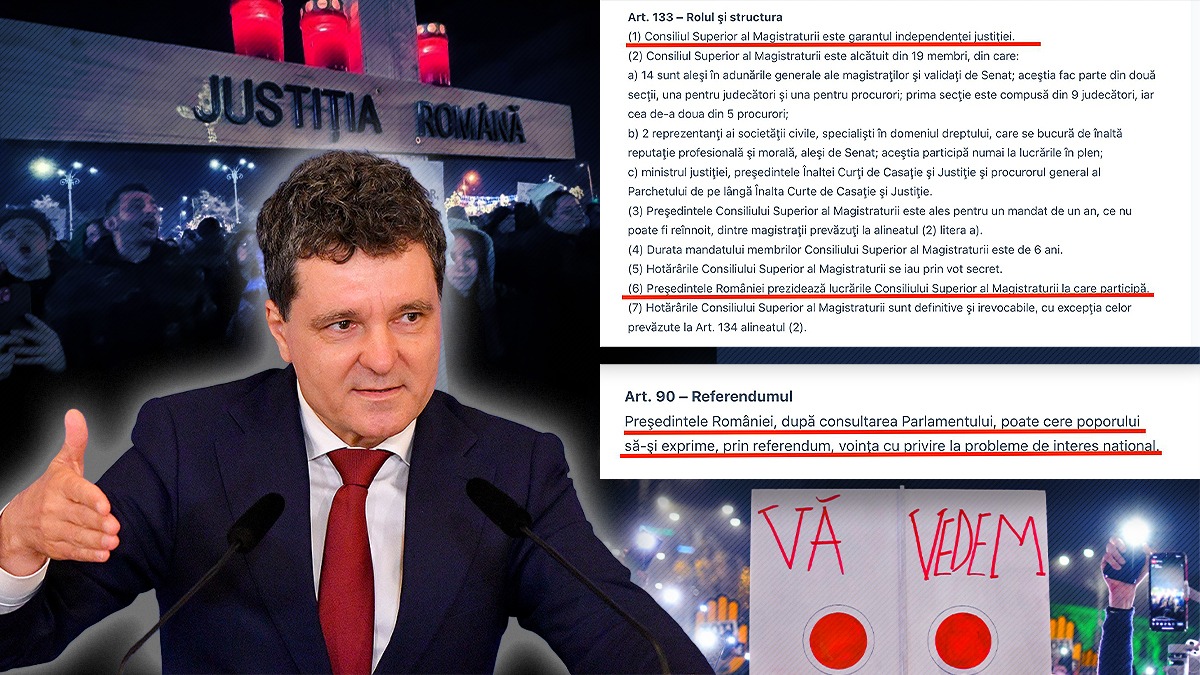 Cum îl încurcă Constituția pe președintele Nicușor Dan, atunci când vorbește de declanșarea unui referendum în Justiție. Șeful statului vrea să desființeze chiar „garantul independenței Justiției”, potrivit legii fundamentale a României