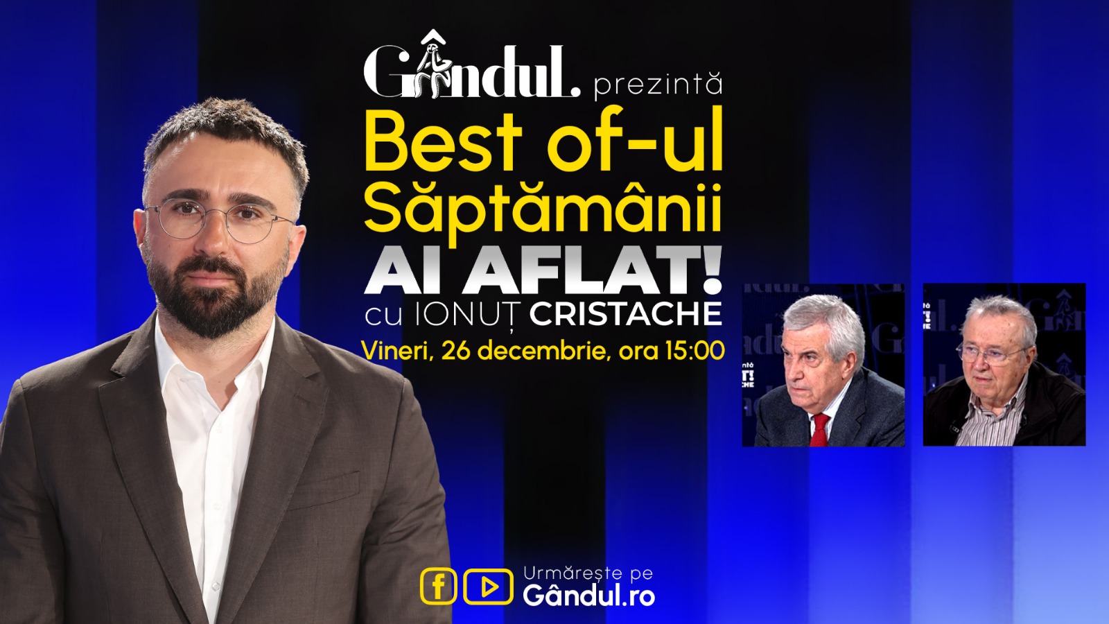 Marius Tucă Show începe pe 24 decembrie