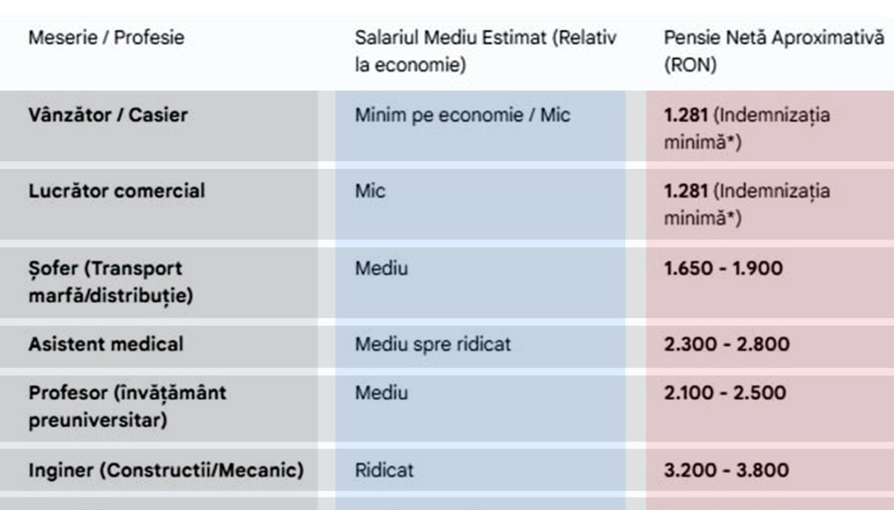 Tabel pensii în funcție de meserii | Ce pensie vei avea, dacă te-ai pensiona cu o vechime de doar 20 de ani