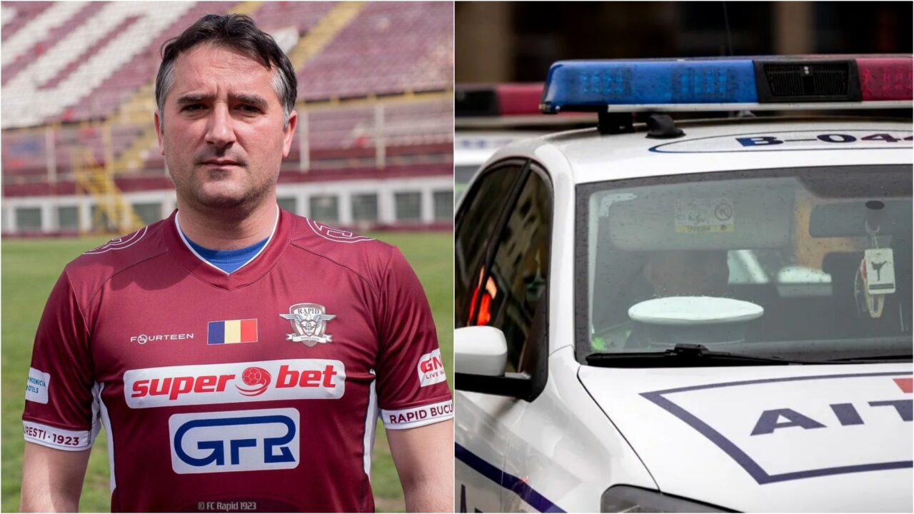 Fostul căpitan al Rapidului a provocat un accident de mașină, după ce s-a urcat beat la volan. A fost încătușat de Poliție