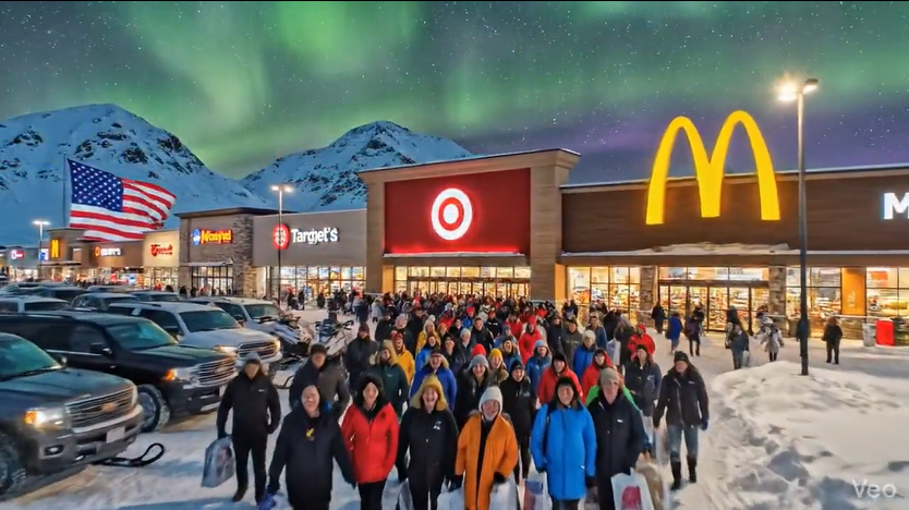 Imagini cu Groenlanda, sub ocupația SUA, realizate cu IA, au devenit virale. Groenlandezii răspund cu „Uriașul Flămând”, o satiră la adresa lui Trump