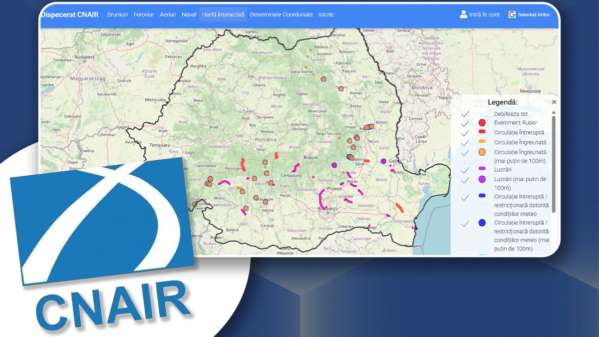 CNAIR a scos 1.246 de utilaje pe drumuri, cu peste 9.000 de tone de antiderapant şi aproape 23 de tone de sare