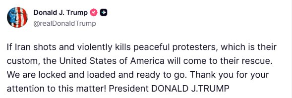 „Pregătiți de acțiune”: Trump amenință că Statele Unite vor interveni dacă Iranul reprimă violent protestele care au cuprins țara de cinci zile