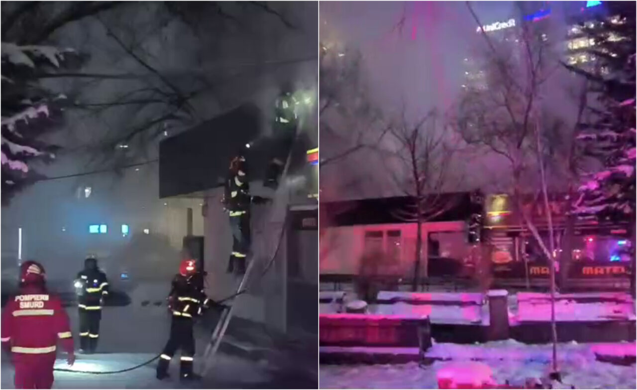Incendiu în Pipera. A ars patiseria din apropierea stației de metrou