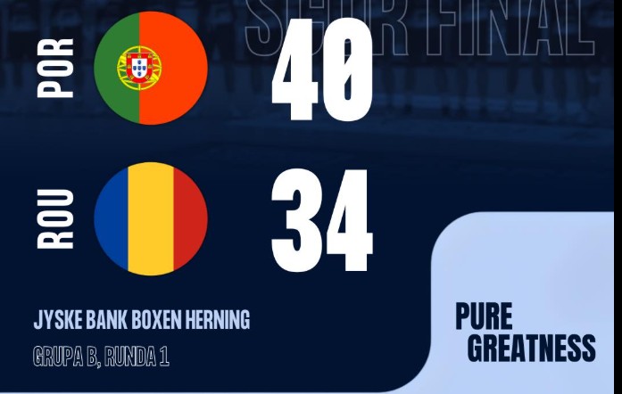 34-40 cu Portugalia la Euro 2026 la handbal masculin! Când jucăm cu Danemarca