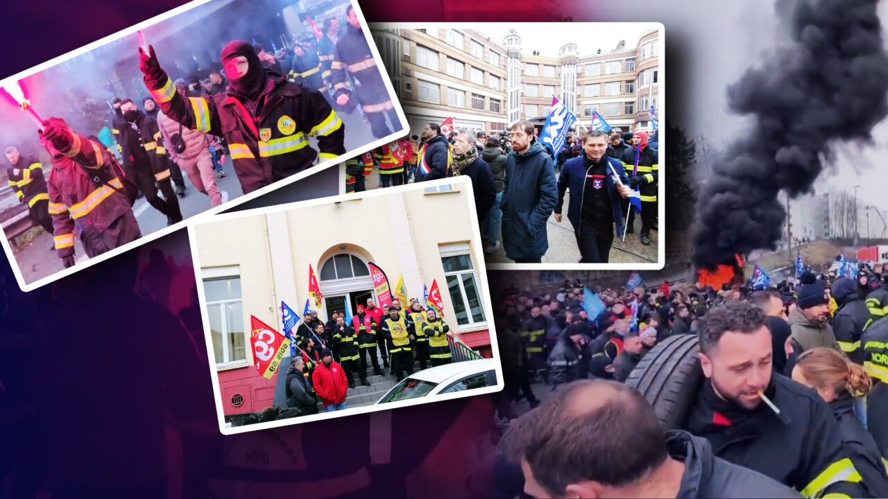 Pompierii francezi ies în stradă: Sute de salvatori au blocat autostrăzile și centrul orașului Lille, din nord. Ce nemulțumiri au