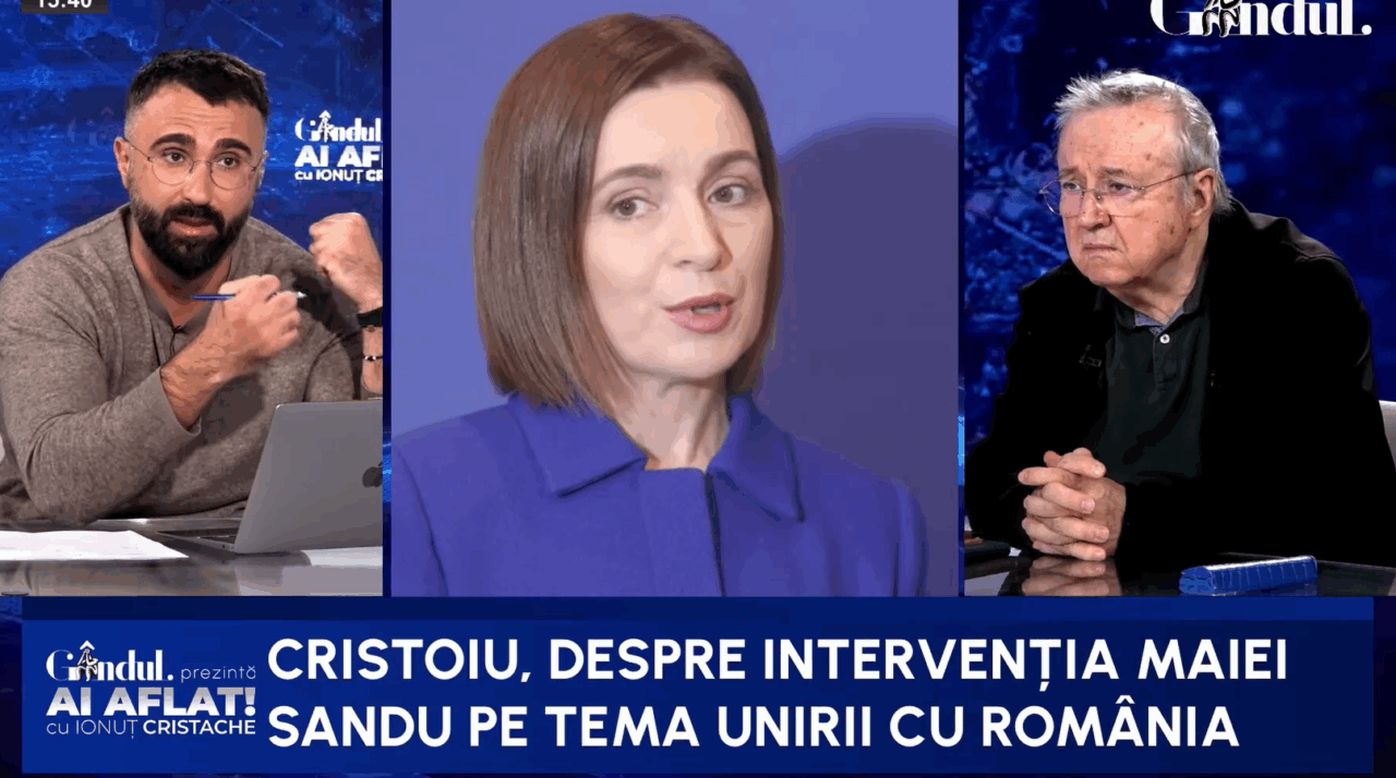 Cristoiu descifrează miza declarației despre unirea României și Republicii Moldova: Maia Sandu a bătut câmpii