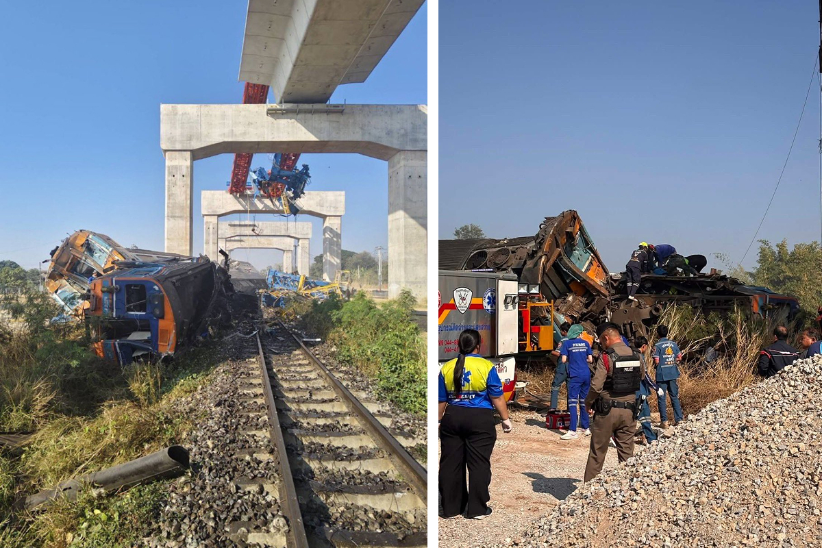 Tragedie cumplită în Thailanda. Cel puțin 19 morți și 80 de răniți după ce o macara a căzut peste un tren cu 195 de pasageri