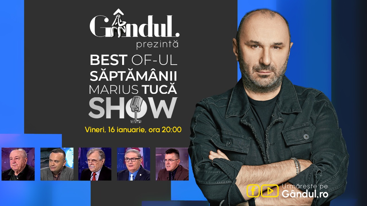 Gândul prezintă Best of Marius Tucă Show – vineri, 16 ianuarie, de la ora 20.00