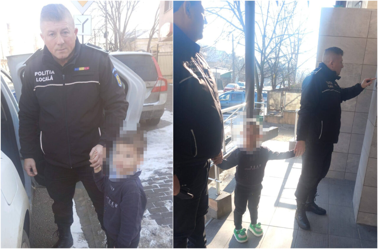 Un copil de 4 ani a ajuns să rătăcească în papuci pe străzile din Iași, după ce mama îl lăsase la grădiniță. Cum l-a găsit poliția
