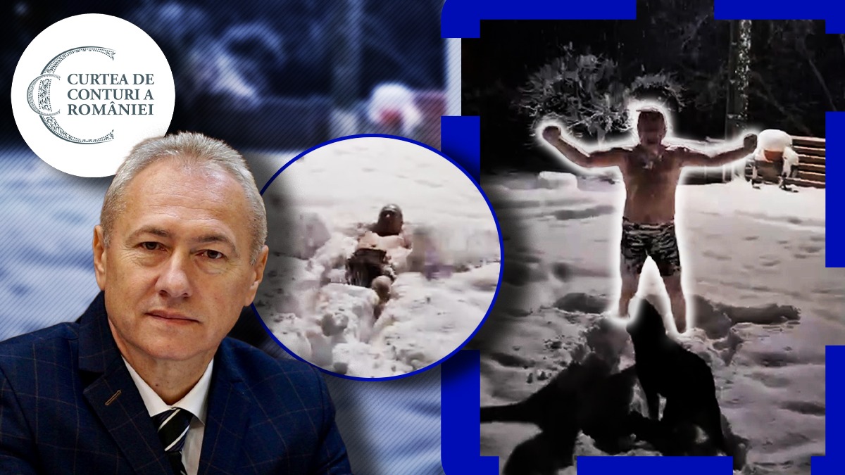 Lucian Heiuș, fost șef al ANAF și actual vicepreședinte al Curții de Conturi, s-a tăvălit aproape gol prin zăpadă. A filmat totul și a publicat videoclipul pe facebook