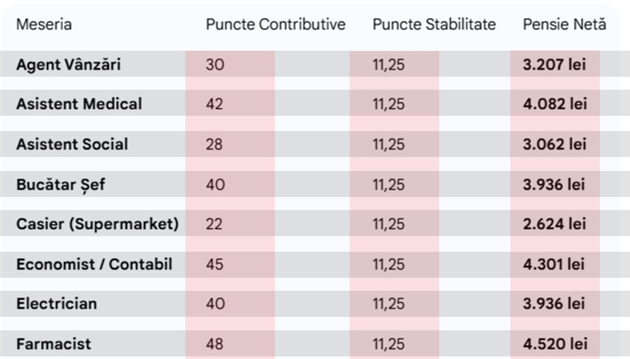 CALCUL | Ce pensie vei primi în funcție de meseria ta, daca ai muncit 40 de ani cu carte de muncă