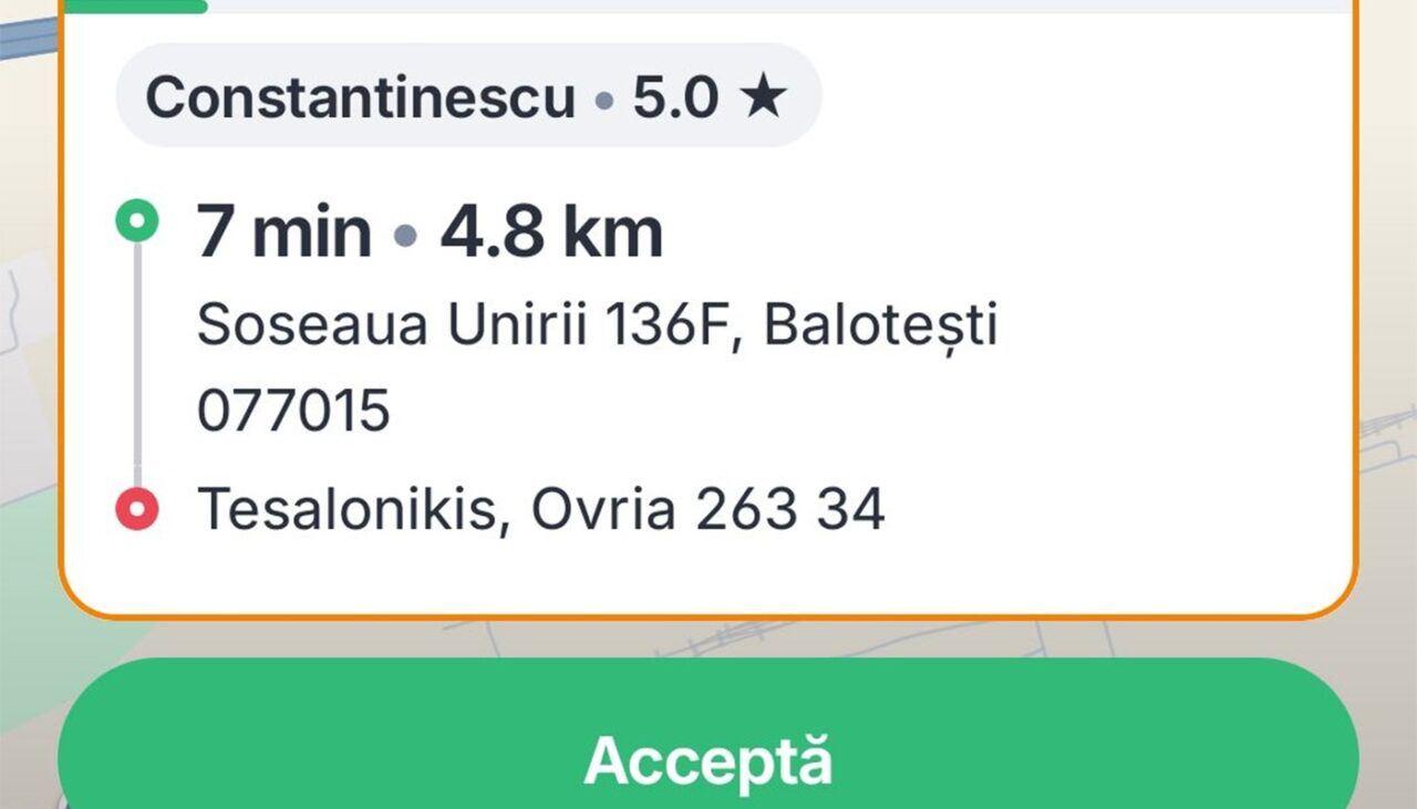 Un român a comandat o cursă Uber din Balotești în.. Grecia! Câți bani i s-au cerut
