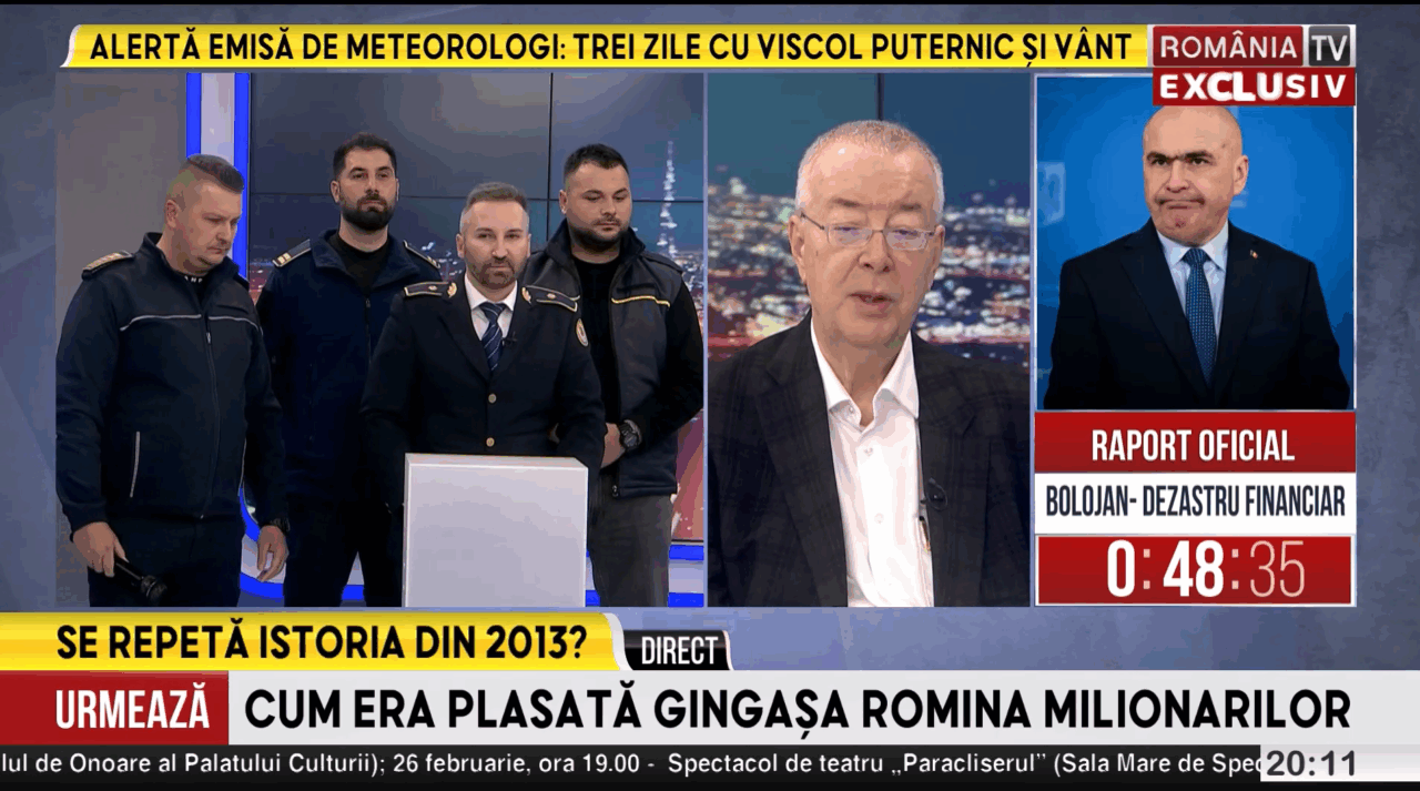 România TV a adus polițiștii în platou. Ce spun reprezentanții forțelor de ordine, care i-au cerut demisia lui Bolojan în stradă