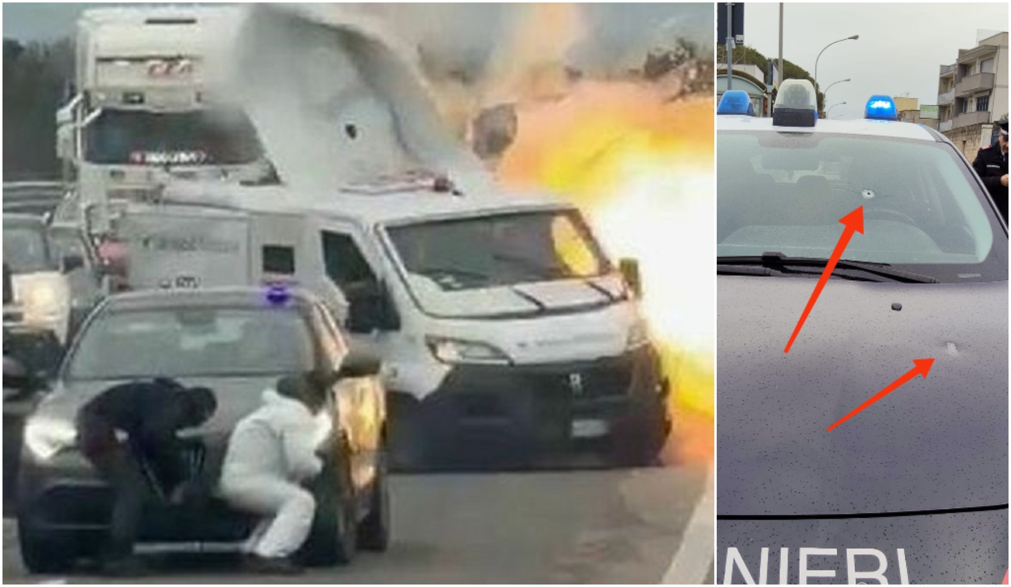 Scene de film pe autostrăzile italiene. Bandele mafiote atacă și jefuiesc mașinile blindate cu tehnici de comando militar