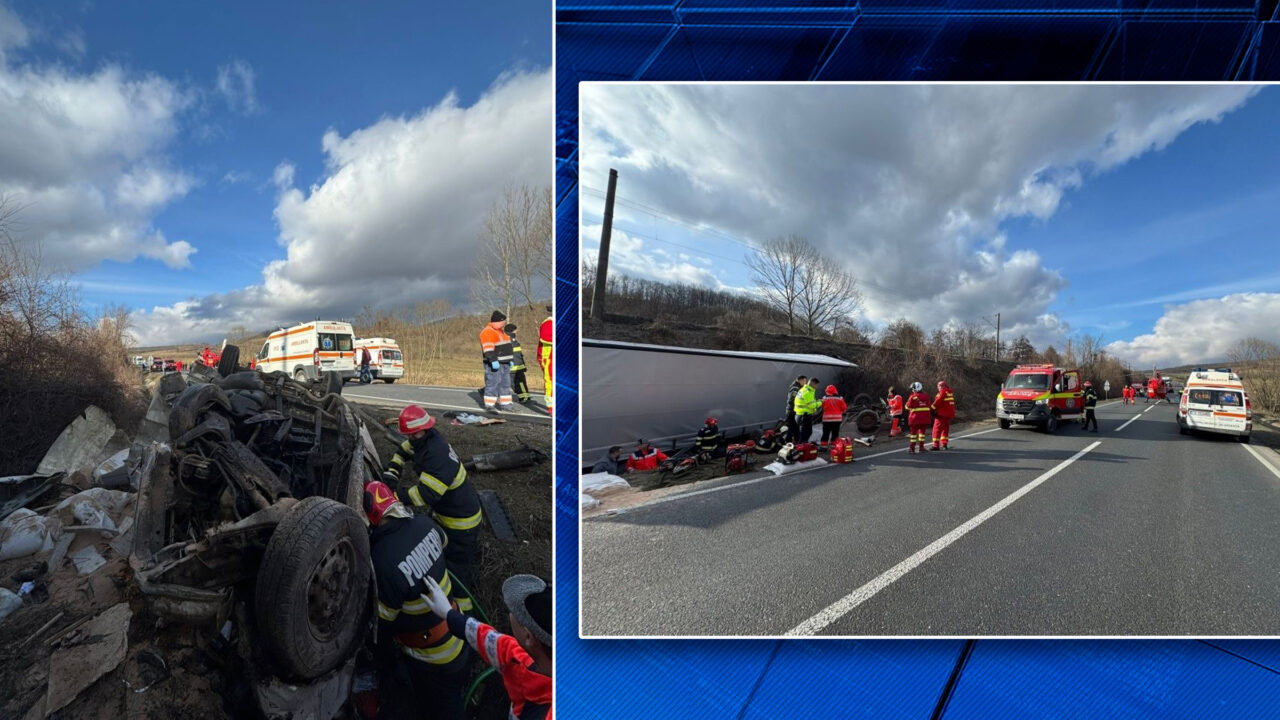 Trei persoane au murit pe DN 6, în în județul Caraș-Severin, în urma impactului dintre un TIR și un microbuz de marfă. Unul dintre șoferi e grav rănit