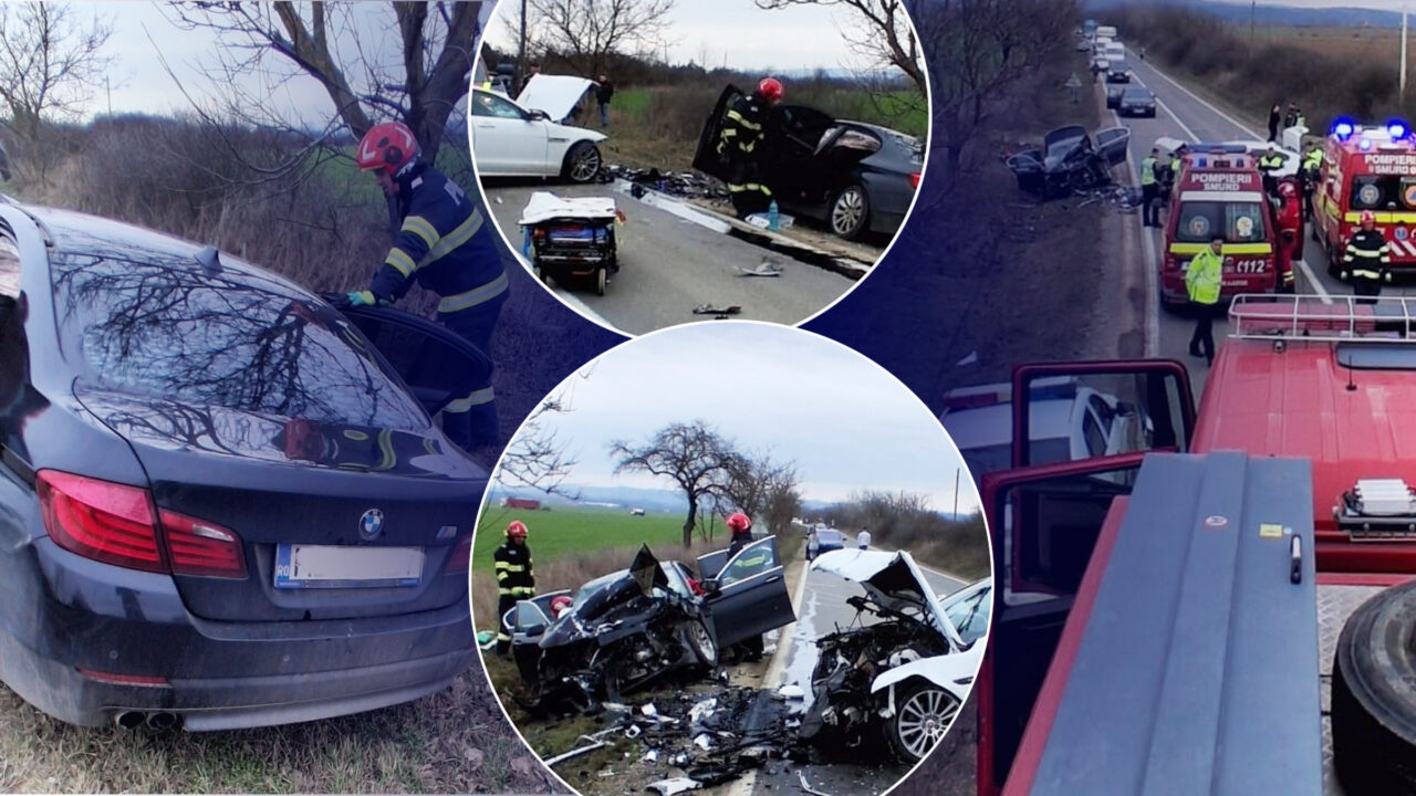 Trei persoane rănite într-un accident produs pe DN19 E, pompierii au intervenit pentru evacuare