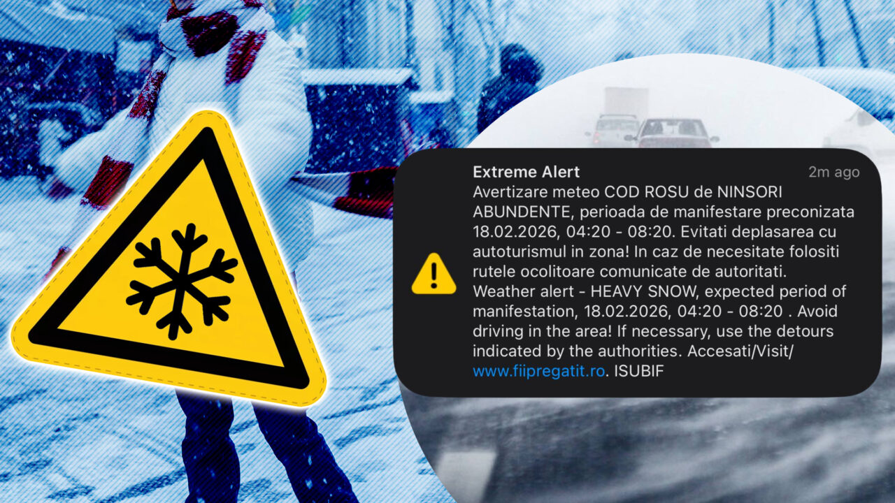 Analiză: Mesajul RO-Alert de la 4 dimineața care anunța codul roșu de ninsoare, mai mult i-a enervat pe români decât să-i ajute