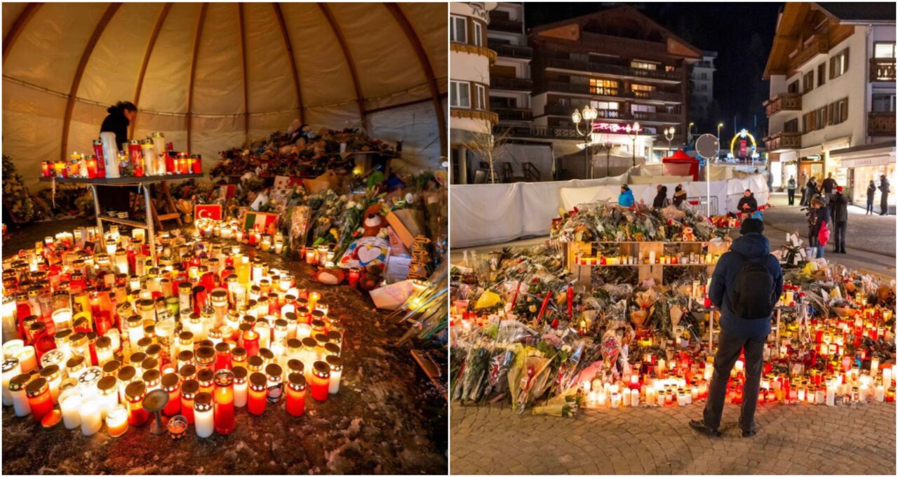 Coincidență tulburătoare. Altarul improvizat în memoria victimelor incendiului din Crans Montana a fost cuprins de flăcări