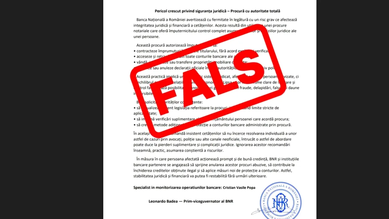 BNR, avertisment despre documentul care circulă cu sigla instituției. Ce spune banca centrală 
