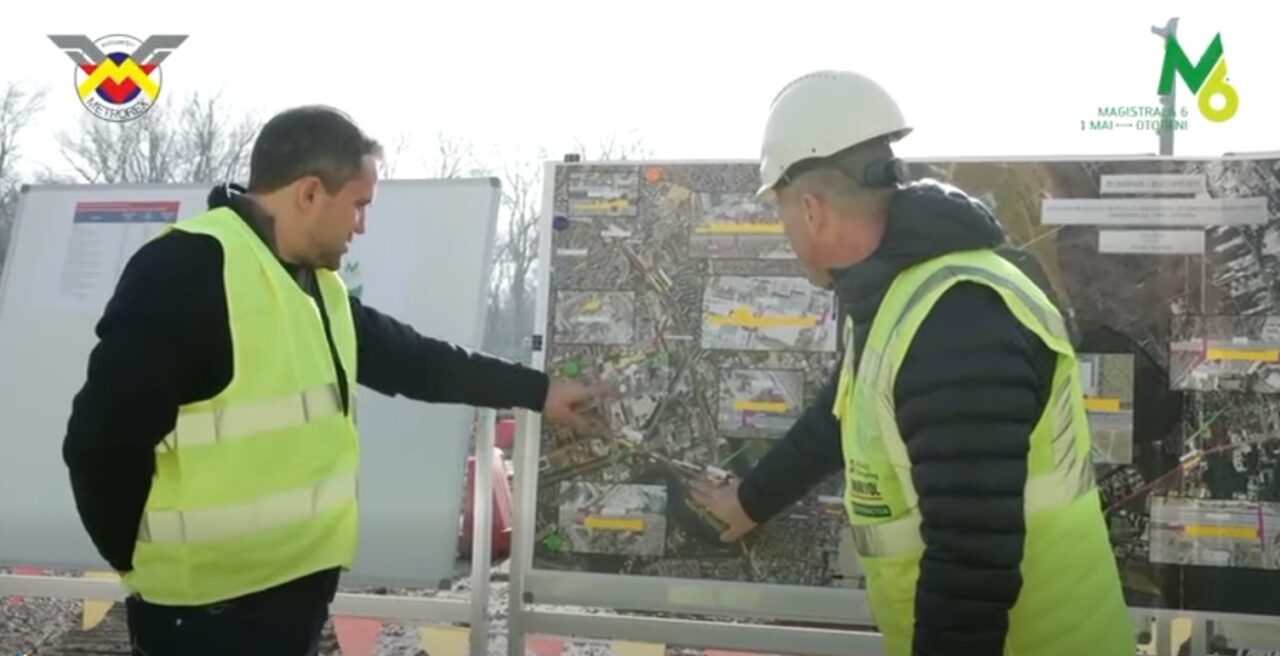 Ciprian Șerban, pe șantierul viitoarei stații de metrou Gara Băneasa, parte a Magistralei 6. „Obiectivul nostru rămâne clar”