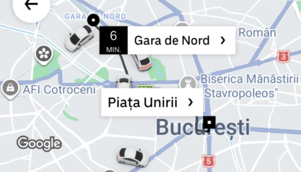 Cât a plătit un bucureștean ieri, pe cod roșu de ninsori, pentru o cursă Uber de la Gara de Nord, până la Piața Unirii