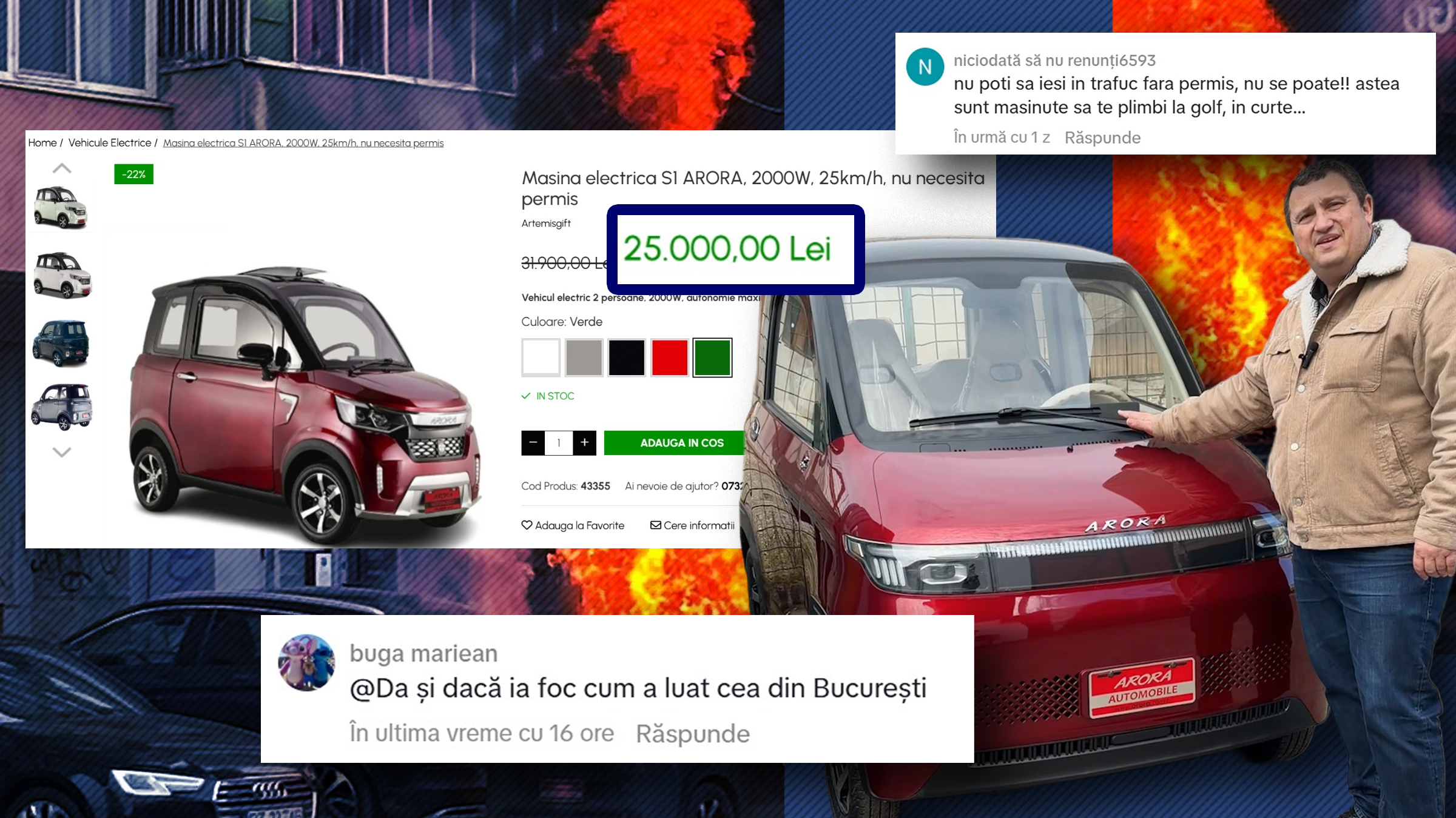 Control la RAR după incendiul mașinii electrice