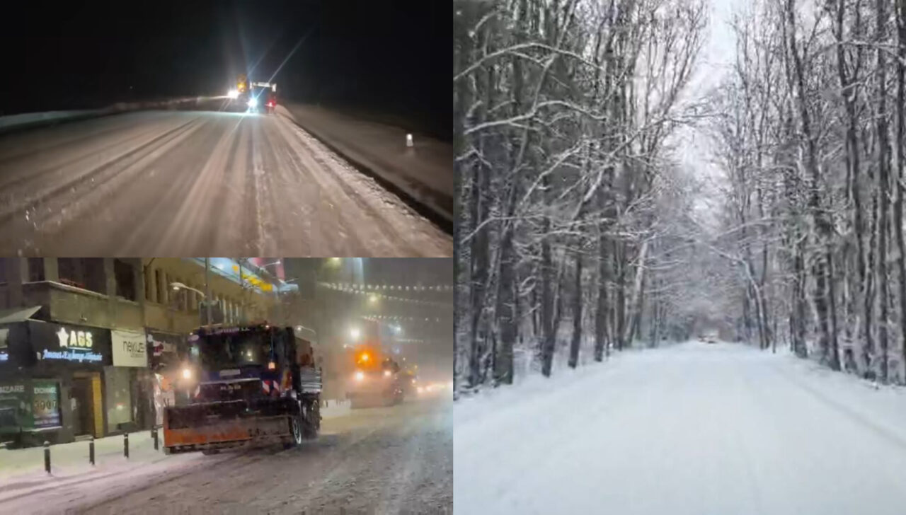 DN 6 a devenit un patinoar, luni dimineață. Peste 280 de autoutilaje de deszăpezire au ieșit pe traseu, pentru a îndepărta zăpada de pe carosabil