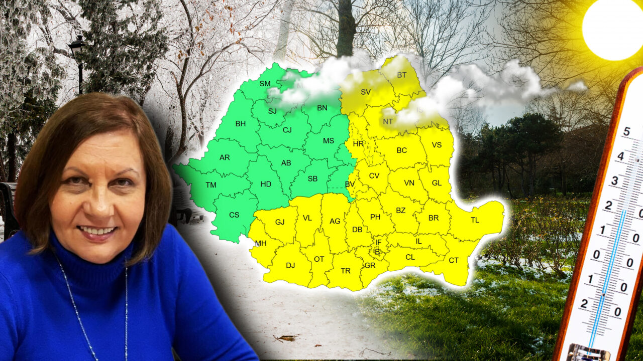 Elena Mateescu anunță când scăpăm de valul de aer polar. De la nopți geroase cu minime de -20 de grade la temperaturi de început de primăvară