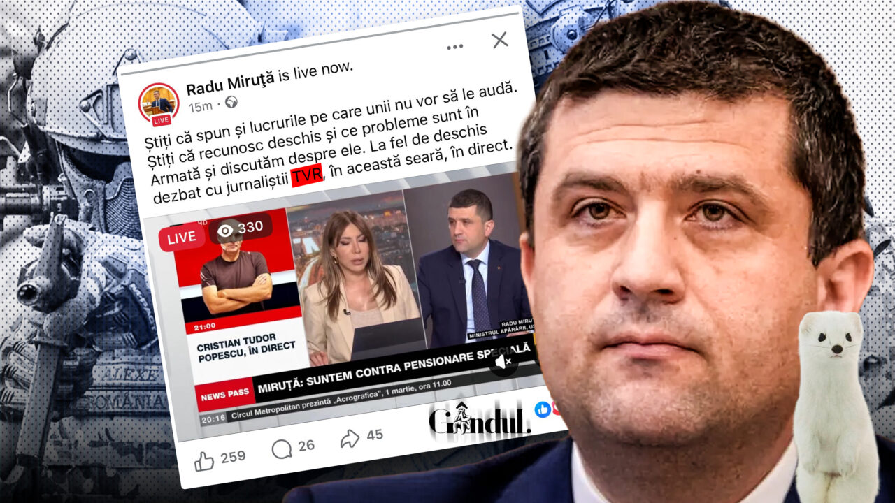 Ministrul Apărării și-a pierdut busola. Radu Miruță a încurcat studiourile de televiziune. Face postări despre participări la TVR, dar de fapt merge la B1 TV