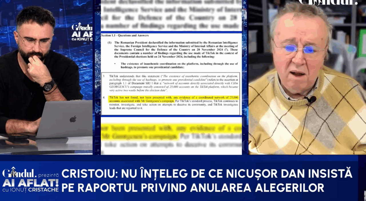 Cristoiu: Președintele este la strâmtoare. Nicușor Dan o ține langa cu anularea alegerilor