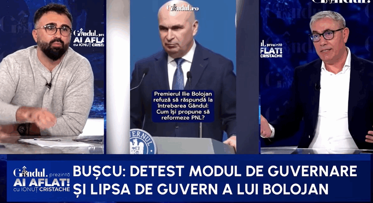 Bușcu: ”Avem un guvern care sabotează propria economie/Detest total modul de guvernare și lipsa de idei a lui Bolojan”