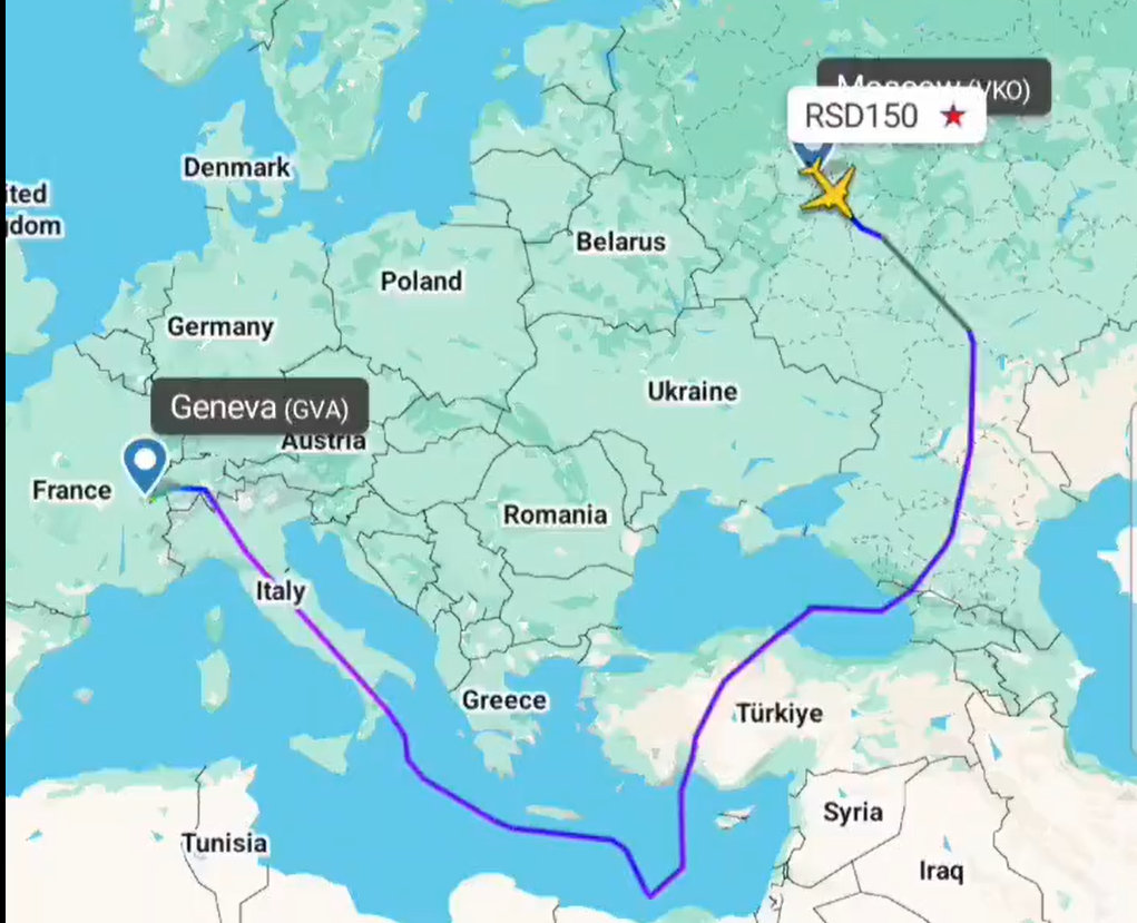 Delegația Moscovei a făcut 9 ore cu avionul până la Geneva, în loc de 3. Ce rută au urmat rușii pentru a merge la negocierile de pace