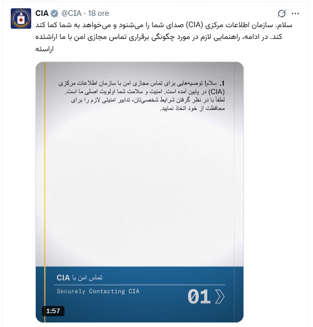 CIA a lansat o campanie online pentru recrutarea informatorilor din Iran, în timp ce Trump amenință din Congres cu soluția militară