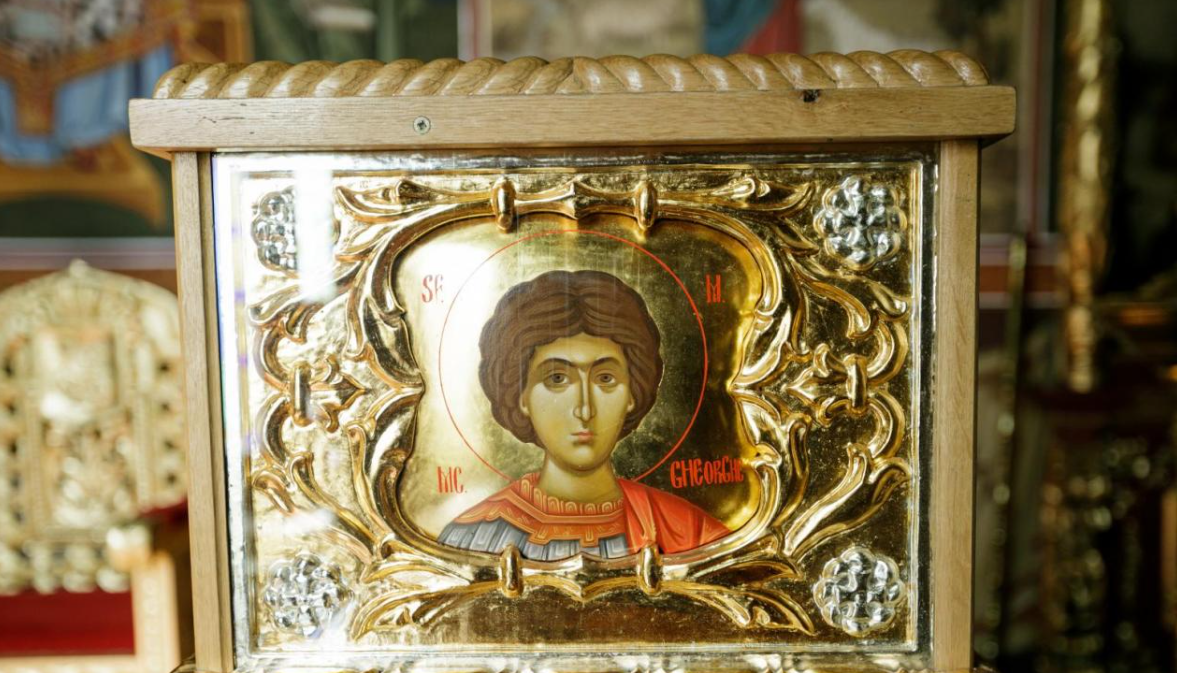 Capul Sfântului Gheorghe, pentru prima dată în România, Mănăstirea Pantocrator din Teleorman