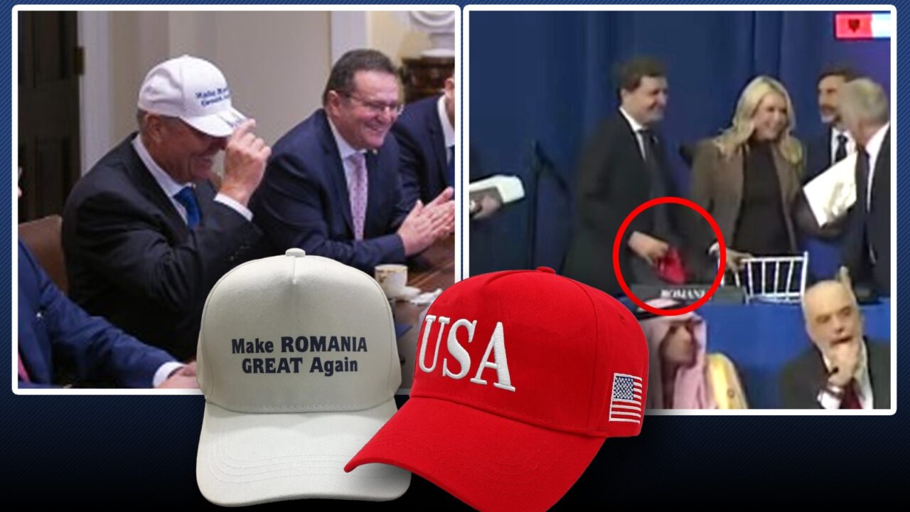 Președintele Nicușor Dan s-a văzut cu președintele Donald Trump înainte de începerea Consiliului Păcii. Nicușor Dan a primit o șapcă roșie. Cu câteva minute înainte de începerea ședinței, a apărut cu ea în tribună