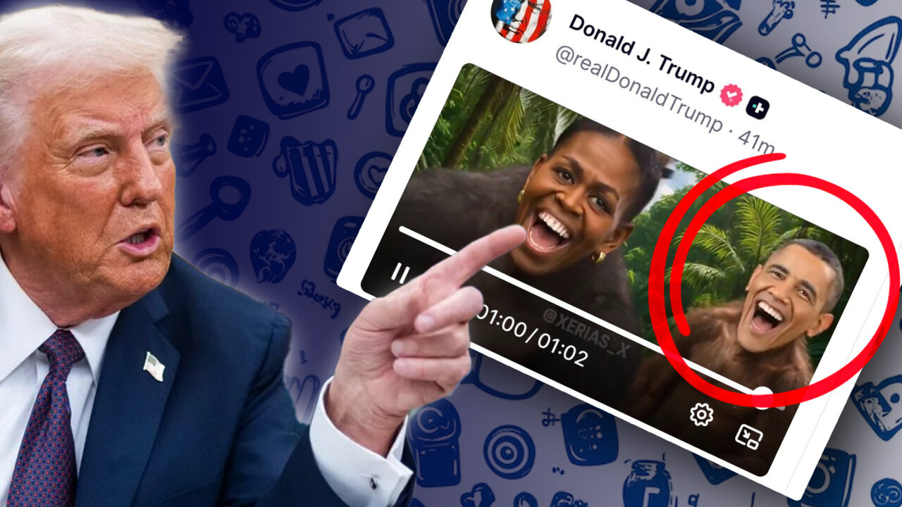 Barack și Michelle Obama apar ca niște maimuțe într-un videoclip postat de Trump, în care îi acuză de fraudarea alegerilor din 2020