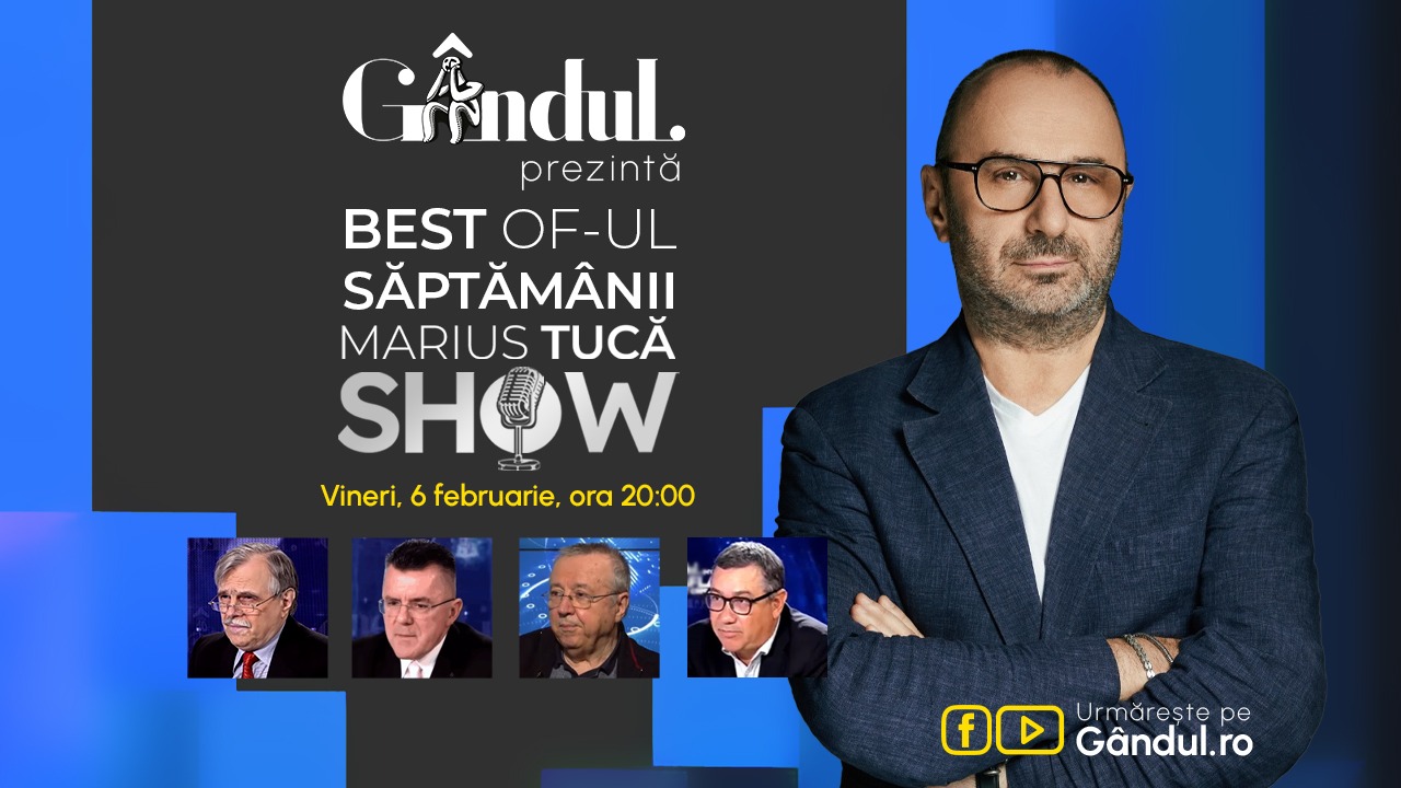 Gândul prezintă Best of Marius Tucă Show – vineri, 6 februarie, de la ora 20.00