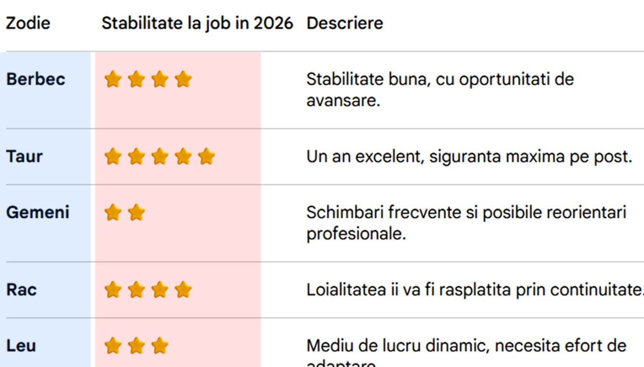 Zodia care va fi concediată în 2026. Ce stabilitate ai la job, în funcție de zodia ta. Tabel complet