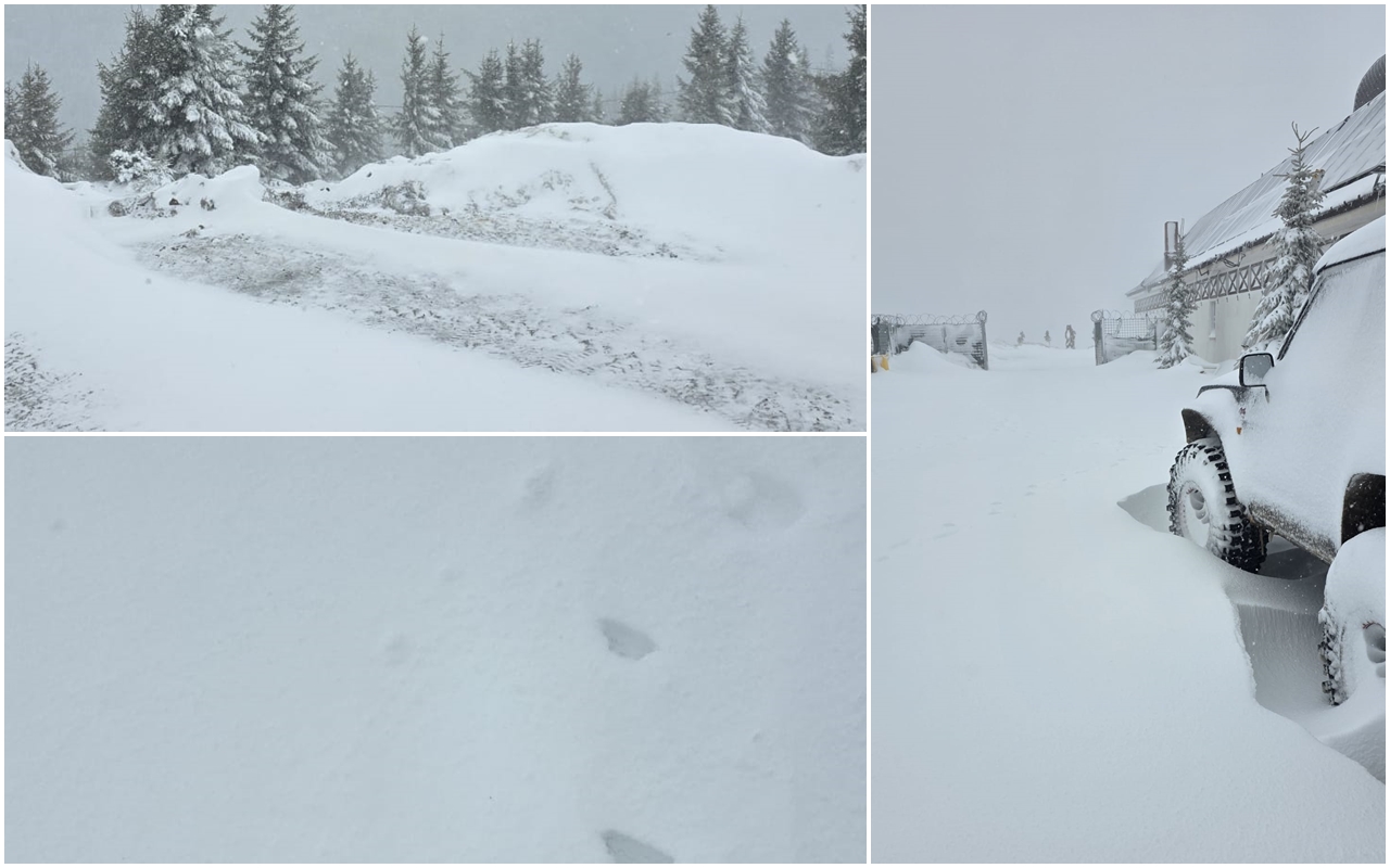 Drumul către stațiunea Vârful lui Roman, închis din cauza zăpezii